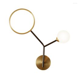 Wall Lamp Full Copper Sconce Luxury Foyer Bedroom Restaurant Stairs Glass Creative Modern Home Decoration Lighting Fixture G9