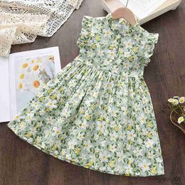 Girl's Dresses New Fashion Clothes Kids Flowers Girls Summer Floral Print Costumes Toddler Baby Party Princess Vestidos R230612