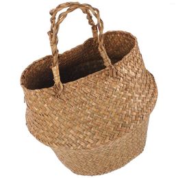 Storage Bags Seagrass Woven Flower Basket Bin Decorative Rope Handmade Baskets Small Round Living Room Shoe