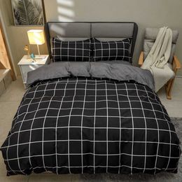 Bedding sets Stripes Duvet Cover case Fashion Black White Grid Striped Bedding Set Bed Linens Quilt Cover Queen King Bedspreads Z0612