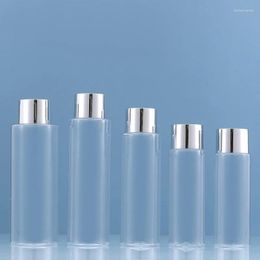 Storage Bottles 300pcs/Lot 250ml Empty Plastic Transparent Shampoo Cosmetic With Silver Caps