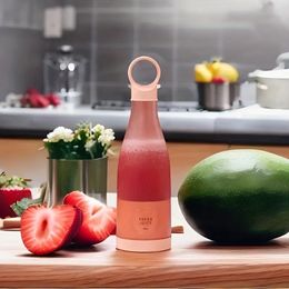 1pc Large Ring Portable 450ml Fruit Juicer 1400mAh Waterproof Kitchen Appliance Fruit Vegetable Juice Water Mixer