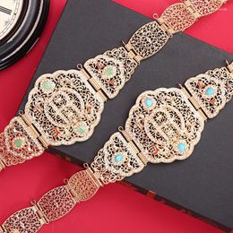 Belts Classic All-in-One Moroccan Style Women's Wedding Party Belt Alphabet Design Large Size Gold Plating Waist Chain Adjustable Type