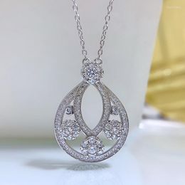 Chains 2023 925 Silver European And American Style Pear Shaped Droplet Pendant For Luxury Women's Necklaces Cross Border