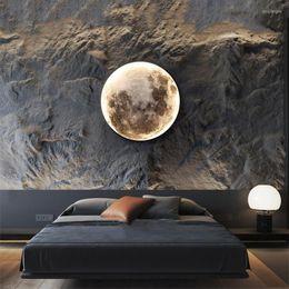 Wall Lamp Modern LED Moon Minimalist Mural Indoor Lighting For Bedroom Background Living ROOM Decorative Bedside Lights