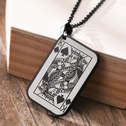 Pendant Necklaces Cool Punk King Of Hearts For Men Stainless Steel Lucky Ace Spades Poker A Collar Jewellery