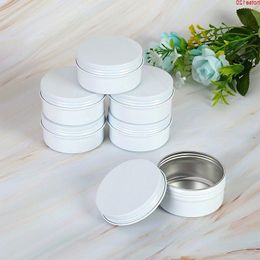 10g 15g 50g 60g Empty White Aluminium Cream Jar Pot Nail Art Makeup Lip Gloss Cosmetic DIY Travel Metal Tea Candy Tins Containersgoods Rajda