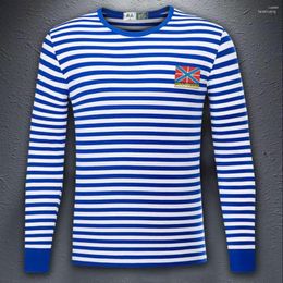 Men's T Shirts Men's Russian Naval Jack Flag Sailor's Striped Shirt Navy Sailor Telnyashka Cotton Long Sleeve Mens T-Shirt Breton