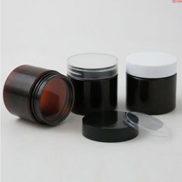 50 X 60g Empty Travel Amber PET Cream Bottle Jars 2oz Cosmetic Packaging with Plastic lids White Blackgood Nqnob