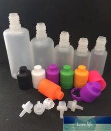 Fashion Colourful Plastic Bottles 3ml 5ml 10ml 15ml 20ml 30ml 50ml 60ml 100ml 120ml Dropper Bottles with Long Thin Tips Tamper Caps