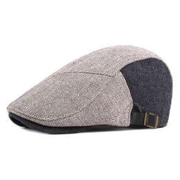 Berets Autumn Winter Polyester Stripe News Boys' Flat Top Hat Male and Female Painter Beret 90 G220612