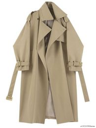 Trench da donna 2023 Cappotto da donna Giacca da autunno Moda Abbigliamento da strada coreano Scollo a V Manica lunga allentata Top Tinta unita Vestes 230612