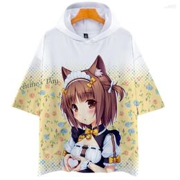 Men's T Shirts Men's Cool Hip Hop Novelty NEKOPARA Hooded Shirt 3D Printed Adult Children T-shirt Boys/Girls Casual Tees Short Sleeve