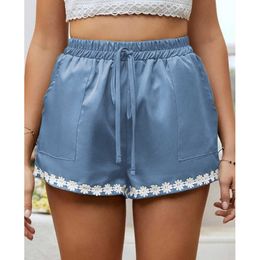 Women's Shorts Loose and dry summer stretch lace shorts suitable for women's street clothing Dailywear breathable vacation Pantalones tight corset P230606