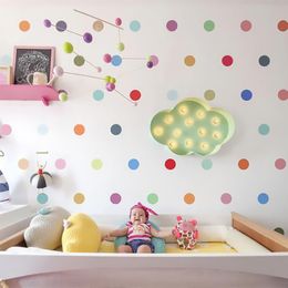 DIY Wall Sticker 72pcs Colourful Dots Water Colour Circle Funny Children Room Nursery Decor Wallpaper Home Window Decals