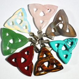 Pendant Necklaces !2023 Natural Stone Cute Butterfly Pendants Random Color Mix Green Aventurines AgateRose Quartz For Women Jewelry Making