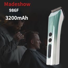 Hair Trimmer Msdeshow 986F Clippers Professional 5 in 1 Adjustable FADE Blade 3200mAh Cutting Machine LED Display Men 230612