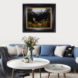 Tropical Landscapes Art Henri Rousseau Painting Lightning Strike Tiger Canvas Artwork Handmade High Quality Wall Decor