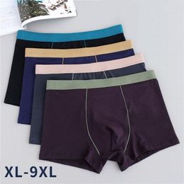 Underpants XL-9XL Big Size Men Underwear Cotton Male Boxer Plus Soft Underpant Solid Oversize Shorts Ventilate Seamless