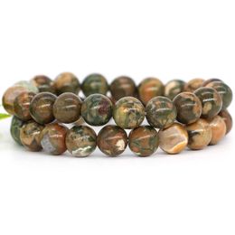 Charm Bracelets Women Men Bracelet Natural Rainforest Jasper Crystal Round Beads Wrist Chain Chakra Healing Energy Stretch Charm Strand Jewelry Z0612