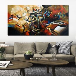 Abstract Music Canvas Art Sports Painting Handmade Musical Decor for Piano Room