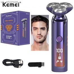 Original Kemei 3D Floating Head Electric Shaver For Men Waterproof Beard Electric Razor Facial Rechargeable Shaving Machine L230523