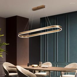 Chandeliers Modern Simple Art Design LED Chandelier For Dining Room Kitchen Living Bedroom Ceiling Pendant Lamp Gold Ring Hanging Light