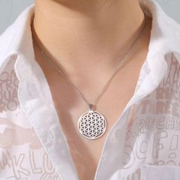 Chains Jeshayuan Flower Of Life Necklace Fashion Big Pendant Never Fade Stainless Steel Necklaces Ancient Egypt Jewellery