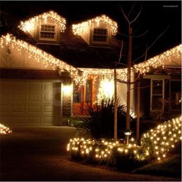 Strings Christmas Decoration 2023 LED Lights Waterproof 5M Droop 0.4-0.6m Outdoor Icicle String For Garden Year 2024