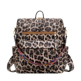 Backpack Women Men Backpack Retro Animal Leopard Zebra Print Backpacks Luxury Brand Quality PU Shoulder Travel Bagpack Travel Rucksacks J230517