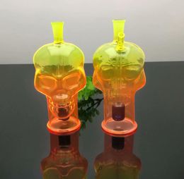 Glass Pipes Smoking Manufacture Hand-blown hookah Hot selling Colour skeleton silent glass water pipe