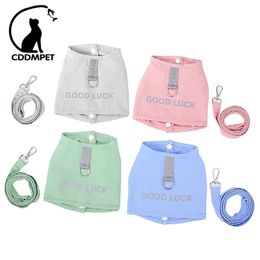 CDDMPET Dog Harness and Leash Set Summer Dog Vest for Small Dogs Puppy Cat T-Shirt Chihuahua Clothes Pet Walking Dog Accessories