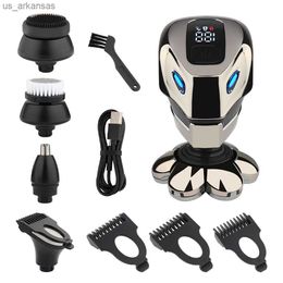 7D Electric Head Shaver for Bald Men High Quality Waterproof LCD Head Shavers Electric Men's Grooming Kit Cordless Rechargeable L230523