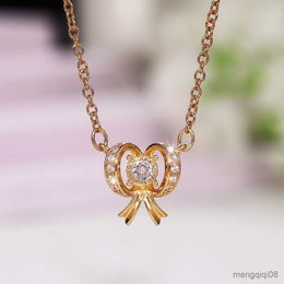 Pendant Necklaces Luxury Female Necklace Fancy Bow Butterfly Charm Fashion Women Neck Accessories for Party Gift Wedding Jewellery R230612