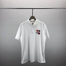 2 mens polos t shirt fashion embroidery short sleeves tops turndown collar tee casual polo shirts M-3XL#130