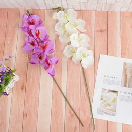 Dried Flowers 1pcs 8 Heads 70cm Artificial Flower Phalaenopsis Latex Real Touch Big Orchidee Wedding Simulation Craft