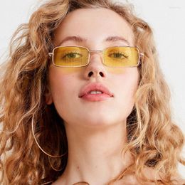 Sunglasses Ocean Vintage Square Color Lens Mirror Women Female Brand Design Metal Frame Circle Glasses Oculos