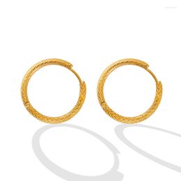 Stud Earrings Stainless Steel Jewelry Minimalist Round Hollow Hoop Charm Gold 18K Plated Metal Waterproof Temperament