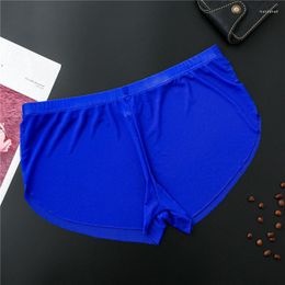 Underpants Open Cut Mesh Underwear Men Boxers Nude Feel Transparent Trunk Shorts Homme Pouch Gay