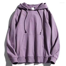 Men's Hoodies 2023 Autumn And Winter Men's Women's Purple Sweater Basic Cotton Comfortable Sports Casual Versatile Hooded Coat