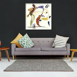 Abstract Animal Canvas Art Fishing in The Abstract Oil Painting Handmade Impressionistic Artwork