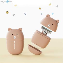 Colorlamb Portable Women Razor for Travel Cute Bear Style Manual Razor with 2 Safety Cartridges + 2 Skin Care Soap Shaver Set L230523