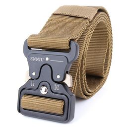 2018 New Fashion 7 Colours Unisex Army Tactical Waist Belt Jeans Male Casual Canvas Webbing Nylon Duty Belt Can be custom-made logo329w