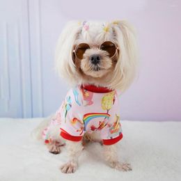 Dog Apparel Functional Pet Clothes Lovely Animal World Cartoon Pictures Polyester Quadruped Pajamas For Autumn