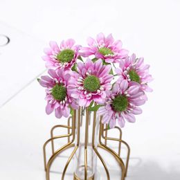 Dried Flowers 6Pcs Mini Daisy Artificial Bouquet Silk Fake Flower For Home Decor Wedding Decoration DIY Craft Garland Gift Accessories
