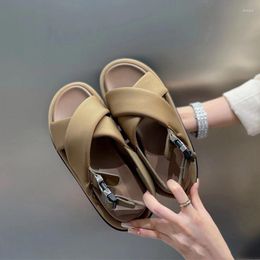 Open Sandals Platform Causal Toe Women Shoes Dress Slippers 2023 Summer Party Designer Slides Flip Flops Mujer Zapatos 700