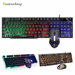 Combos Gaming Keyboard And Mouse Gamer Keyboards For PC Computer Laptop LED RGB Backlit USB Wired Waterproof MultiMedia Mouse Keyboard