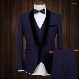Men's Suits Men's Customise Groom Tuxedos Navy Blue Men's Suit Jacket Blazers Halloween Costume Elegant For Luxury Man Suit's