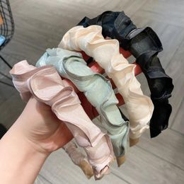 New Fashion Headband For Adult Narrow Side Pleated Flower Hairband Cool Casual Headwear Summer Hair Accessories