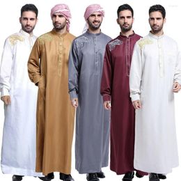 Ethnic Clothing Muslim Saudi Mens Robe Dishdasha Thoub Islamic Prayer Jubba Abaya Arab KaftanThobe Jilbab Djellaba